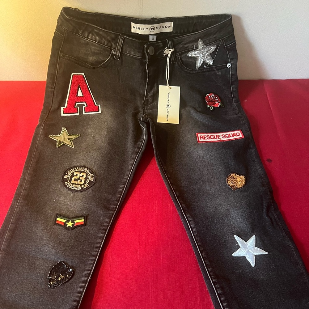 Black jeans w/ patches